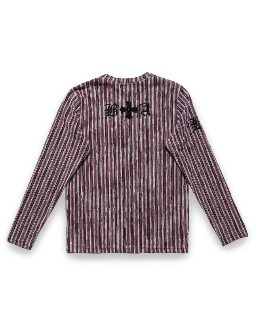 Be ambition striped long sleeve bordeaux