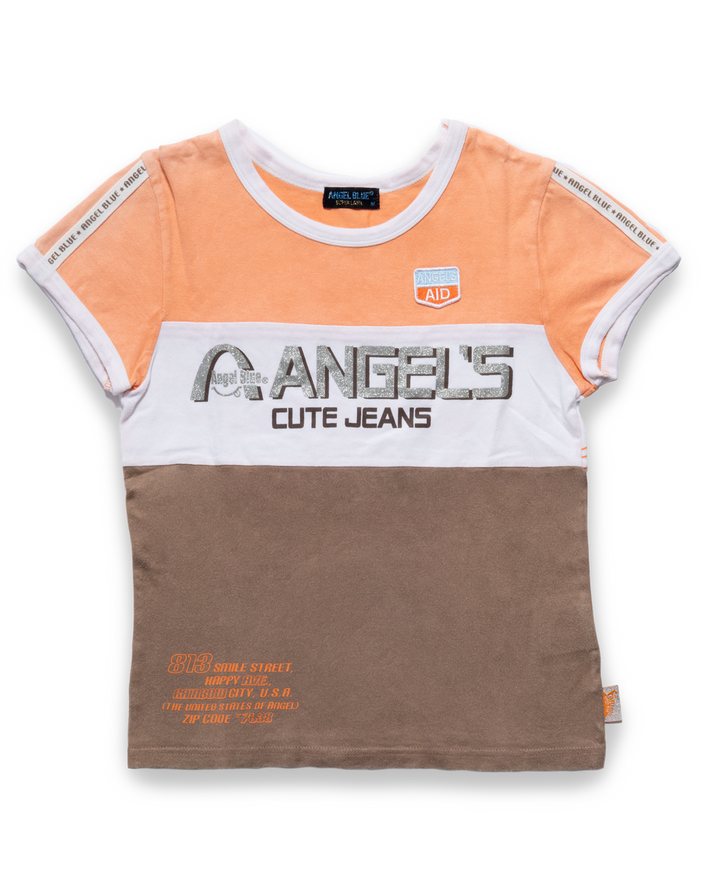 Angel Blue Cute Jeans shirt orange