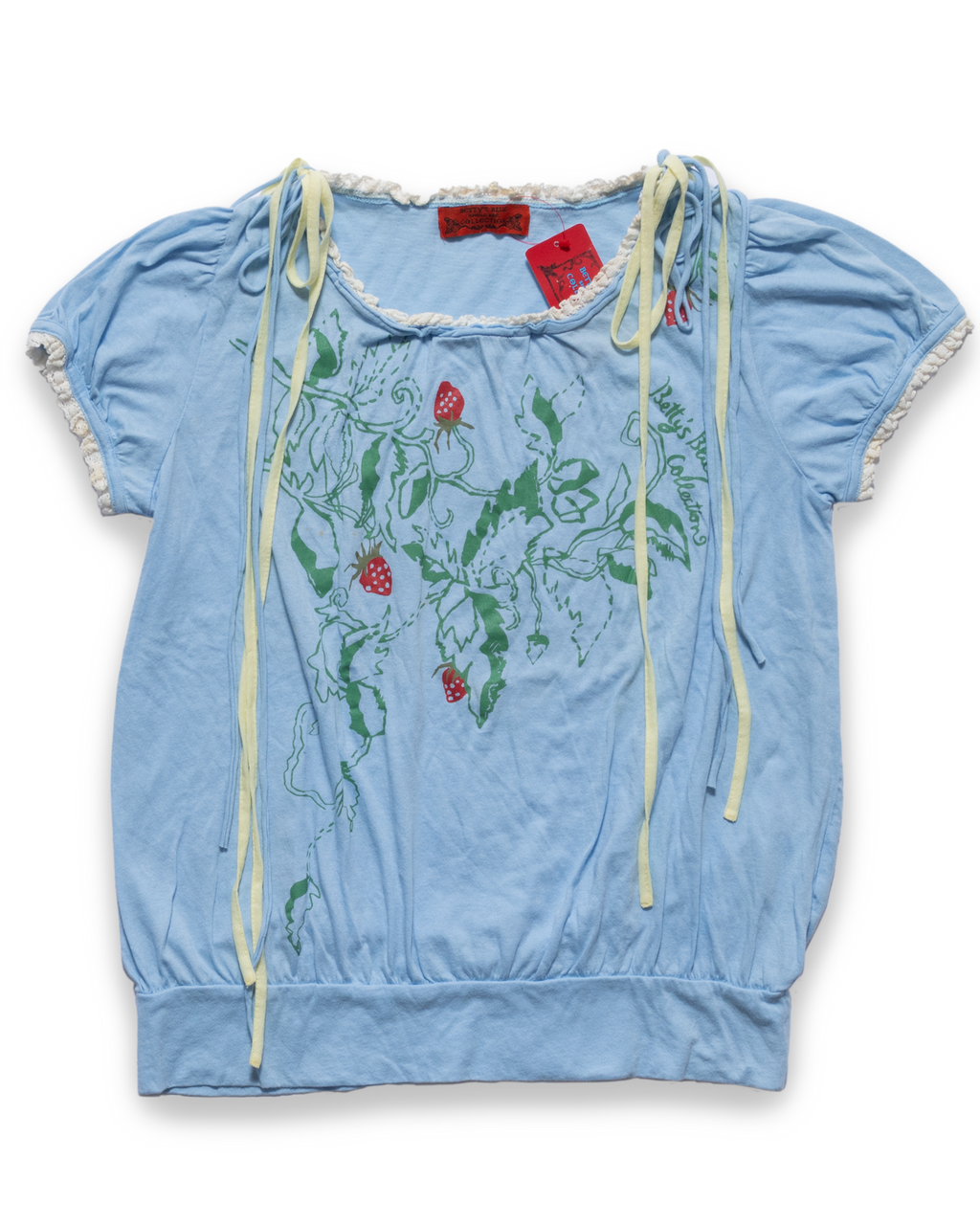 Betty's Blue Strawberry Ribbon Shirt