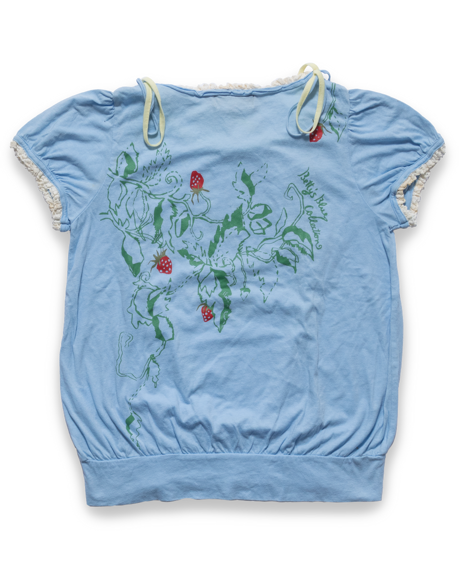 Betty's Blue Strawberry Ribbon Shirt