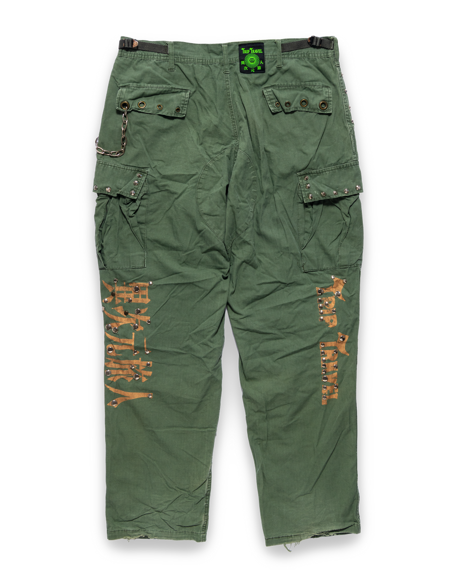 Studded Cargo Pants moss green