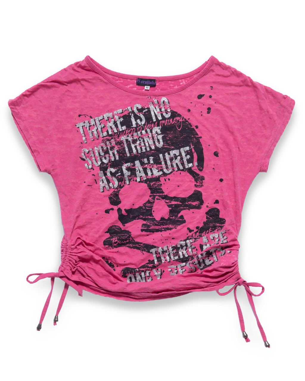 Skull Grunge String Shirt hot pink