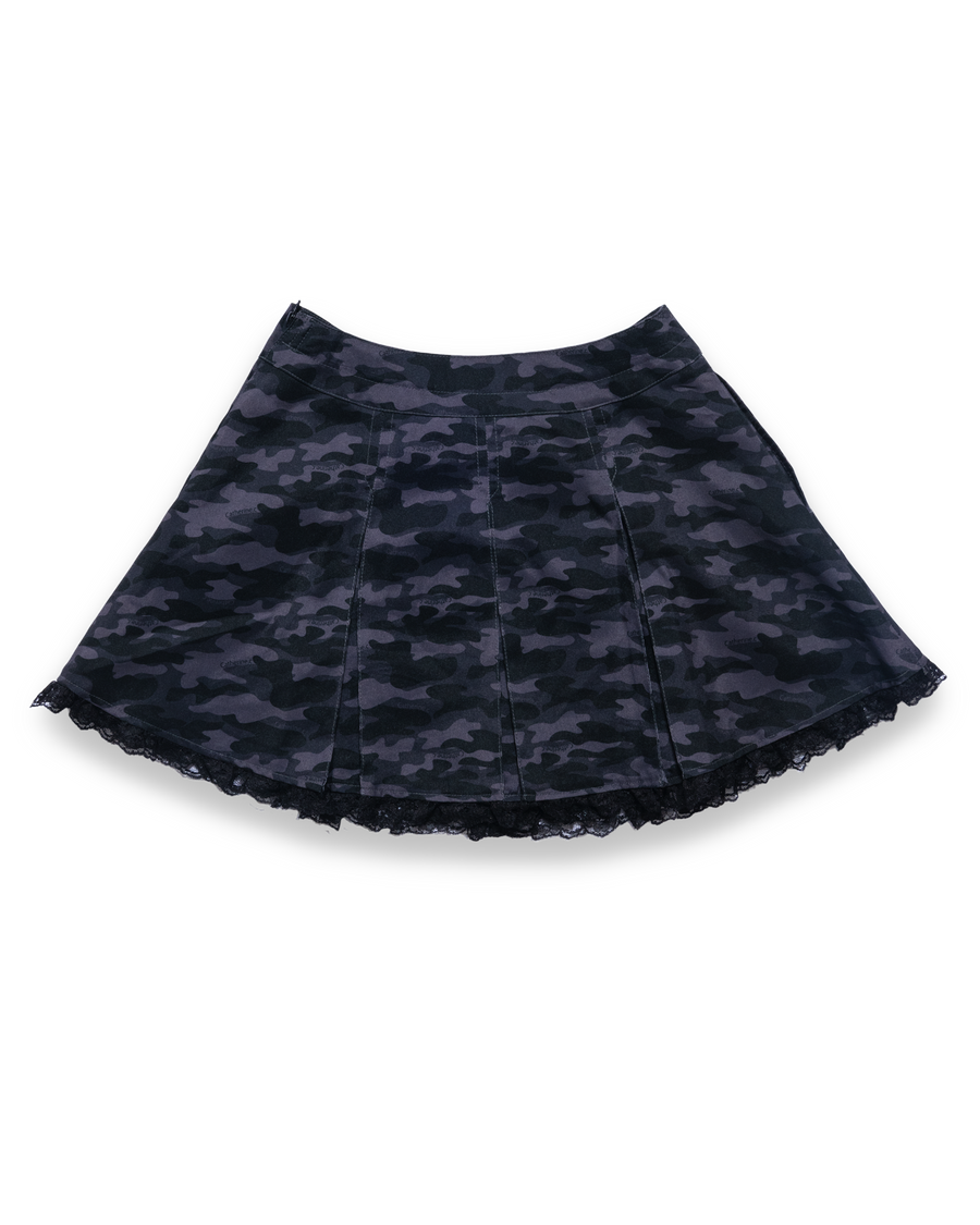 Camo Lace Pleats Skirt