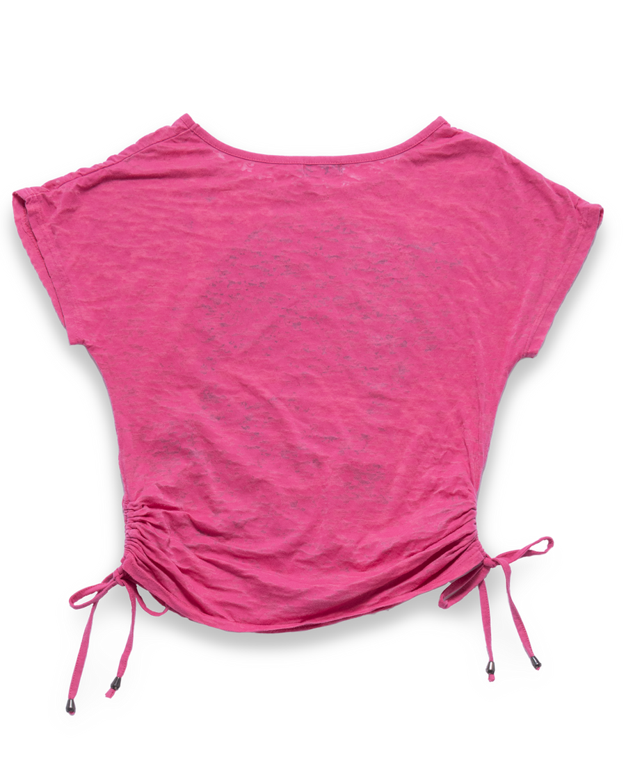 Skull Grunge String Shirt hot pink