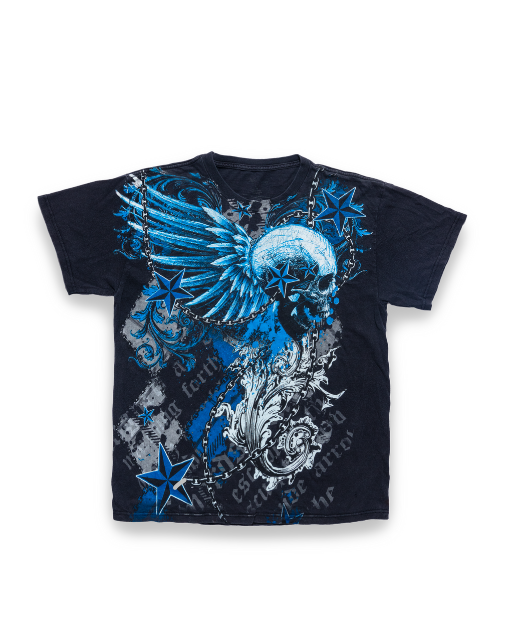 Skull Wings Grunge T- Shirt