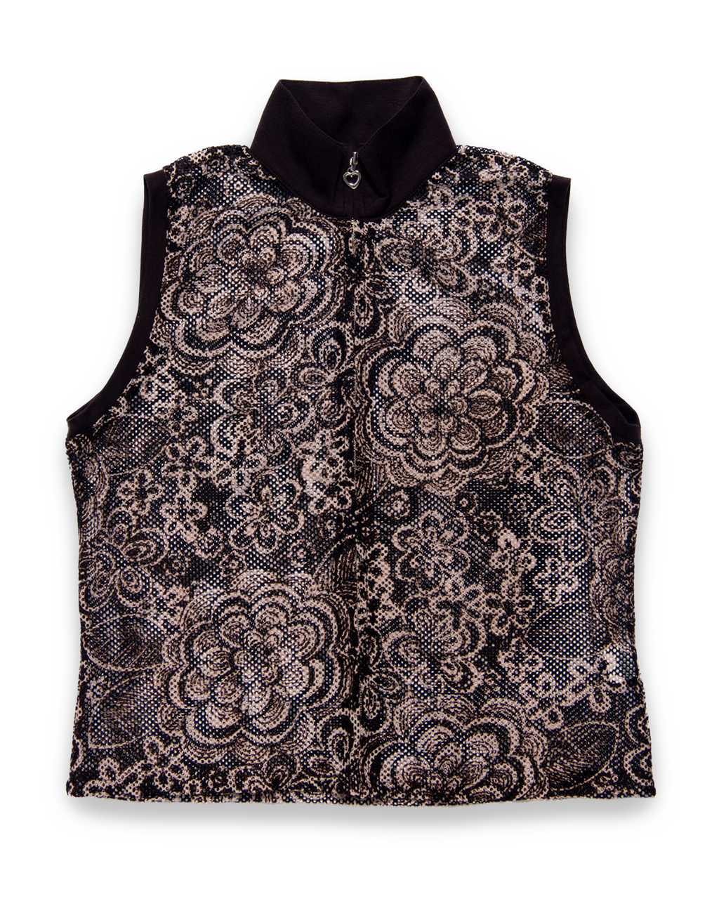 Brown Flower Pattern Vest