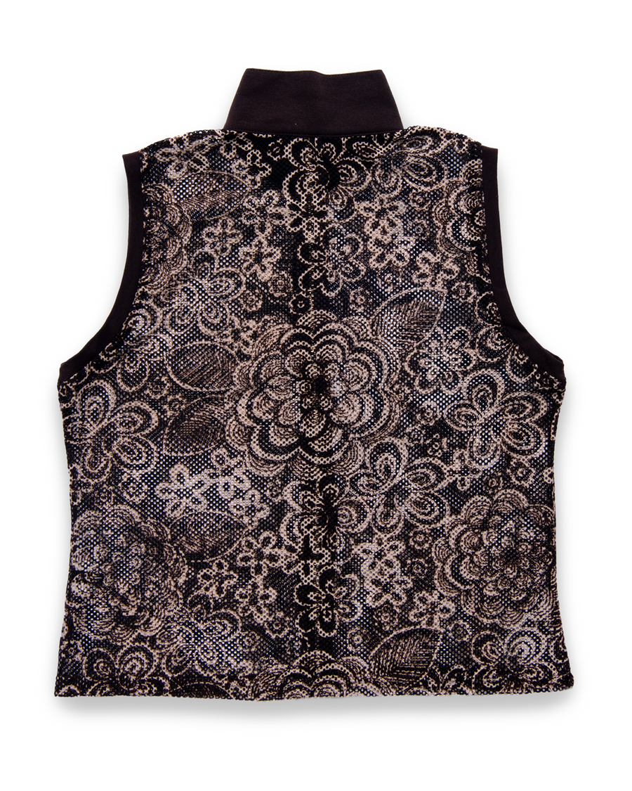 Brown Flower Pattern Vest